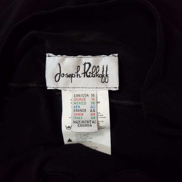 Joseph Ribkoff elastic waist pleated stretch black pants - Picture 6 of 8